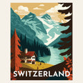 Travel Poster Berne finished paint by numbers artwork