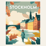 Travel Poster Stockholm finished paint by numbers artwork