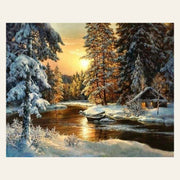 Sunset Forest finished paint by numbers artwork