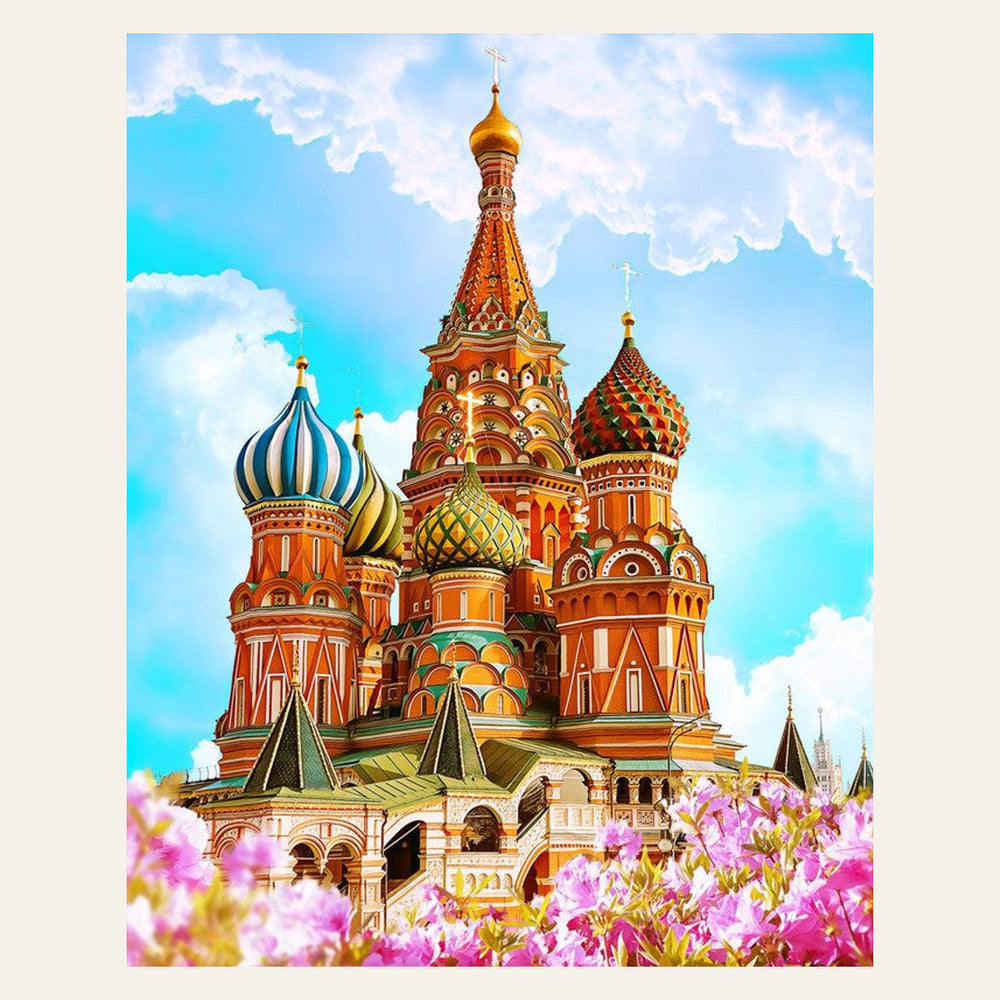 St Basil Cathedral finished paint by numbers artwork