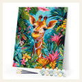 Tropical Giraffe finished paint by numbers artwork