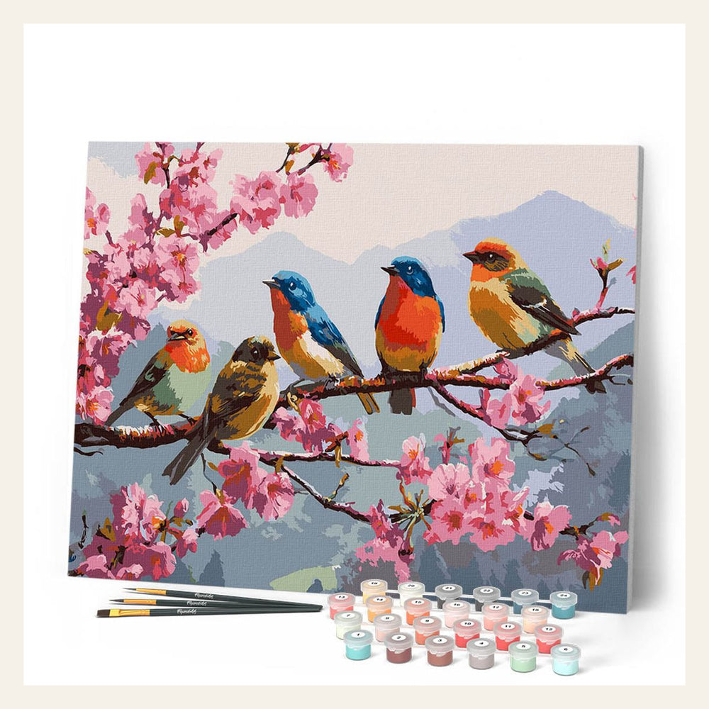 The Band of Songbirds finished paint by numbers artwork