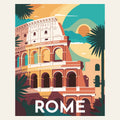 Travel Poster Rome finished paint by numbers artwork