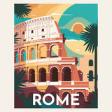 Travel Poster Rome finished paint by numbers artwork