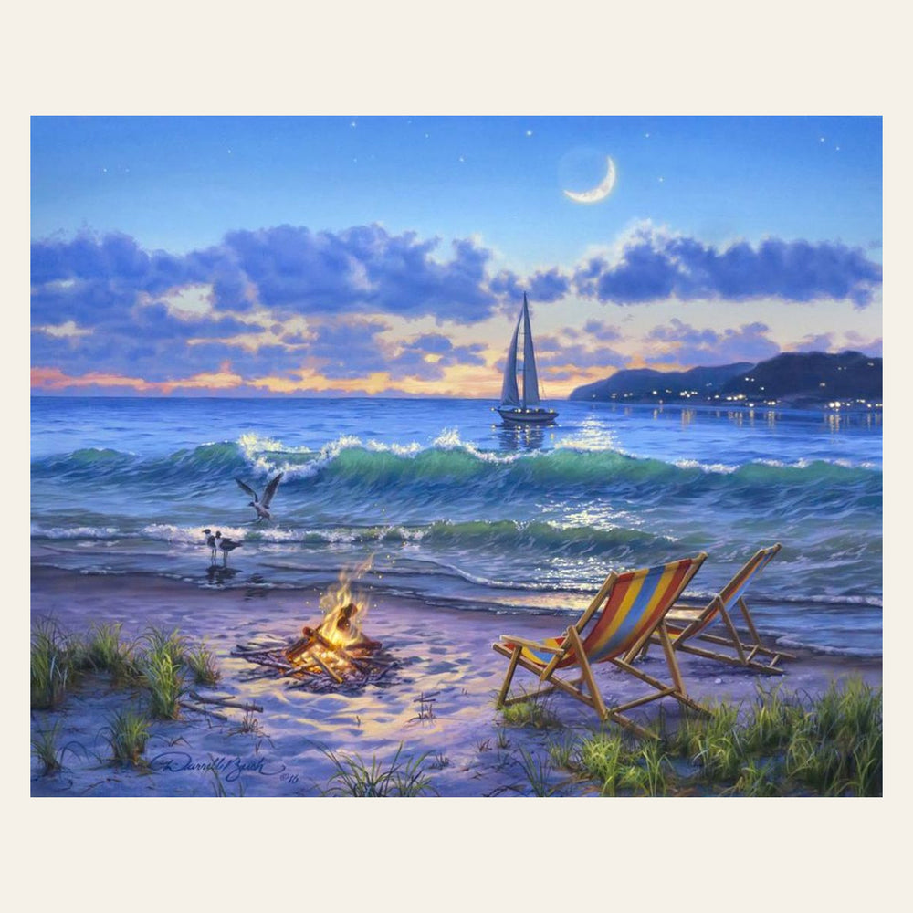 Beach View finished paint by numbers artwork