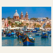 Harbor in Malta finished paint by numbers artwork