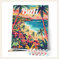 Travel Poster Bali finished paint by numbers artwork
