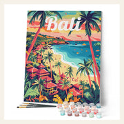 Travel Poster Bali finished paint by numbers artwork