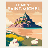 Travel Poster Mont Saint-Michel finished paint by numbers artwork