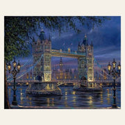 Tower Bridge in London Night finished paint by numbers artwork