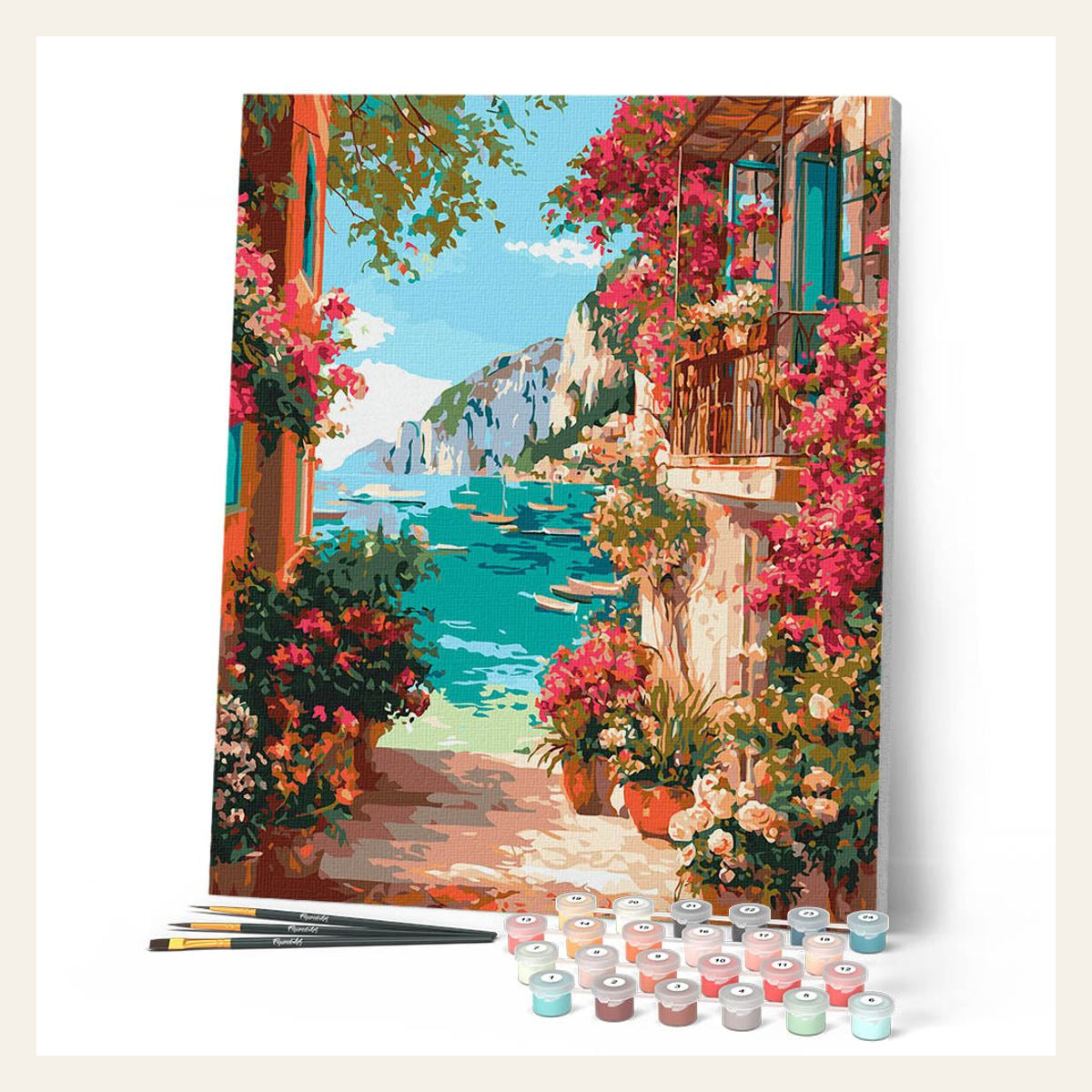Italian Riviera View finished paint by numbers artwork