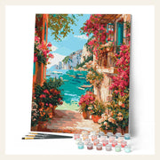 Italian Riviera View finished paint by numbers artwork