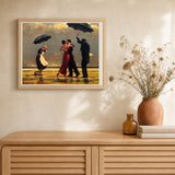 Dancers retro on the Beach artwork displayed in a warm interior