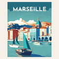 Travel Poster Marseille finished paint by numbers artwork