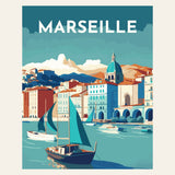 Travel Poster Marseille finished paint by numbers artwork