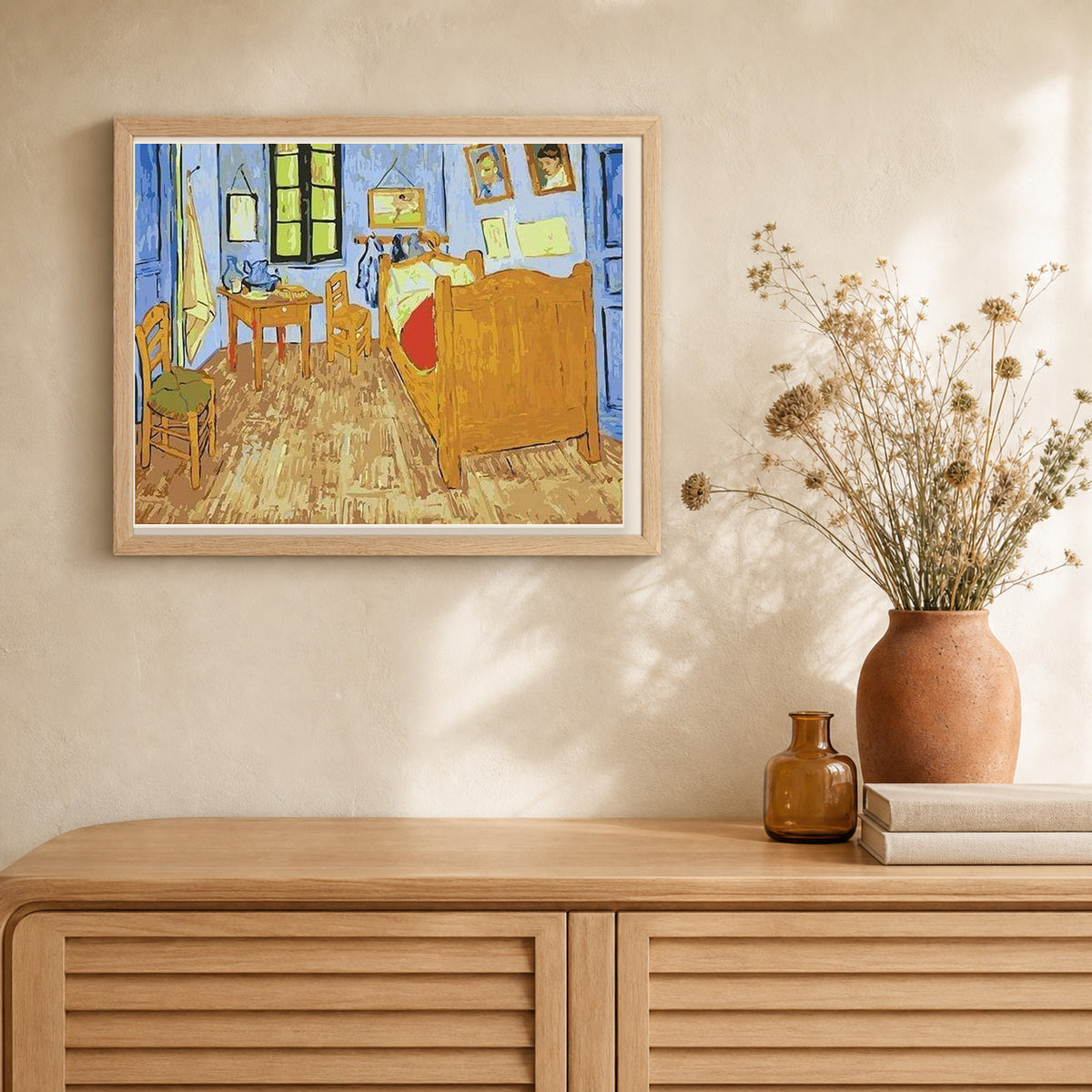 Van Gogh House artwork displayed in a warm interior