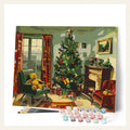 Classic Christmas Fireplace finished paint by numbers artwork