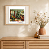 Classic Christmas Fireplace artwork displayed in a warm interior