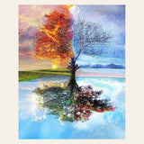 Four Seasons Tree finished paint by numbers artwork