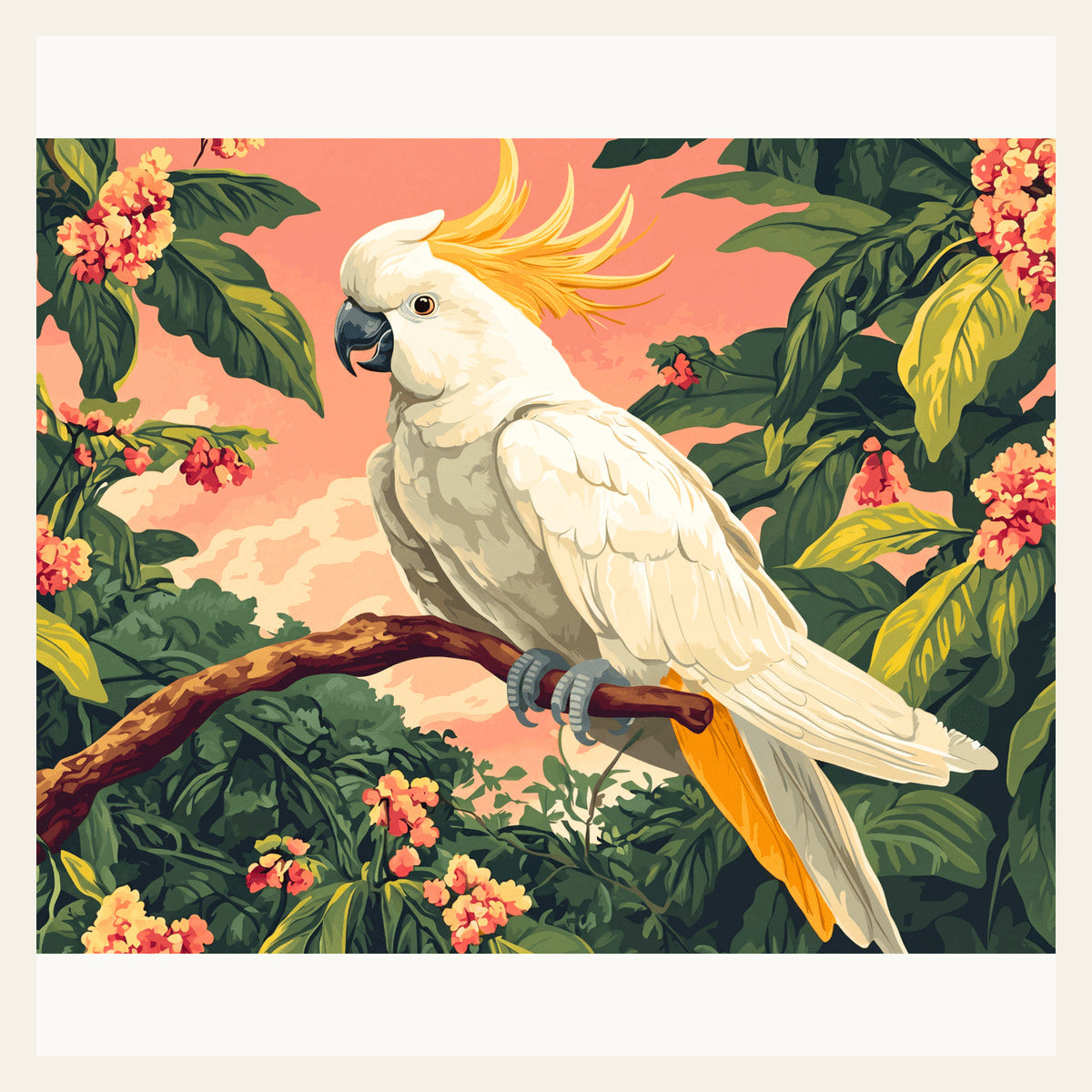 Magnificent Cockatoo finished paint by numbers artwork