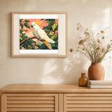 Magnificent Cockatoo artwork displayed in a warm interior