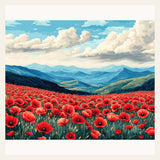 Poppy Haven finished paint by numbers artwork