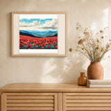 Poppy Haven artwork displayed in a warm interior