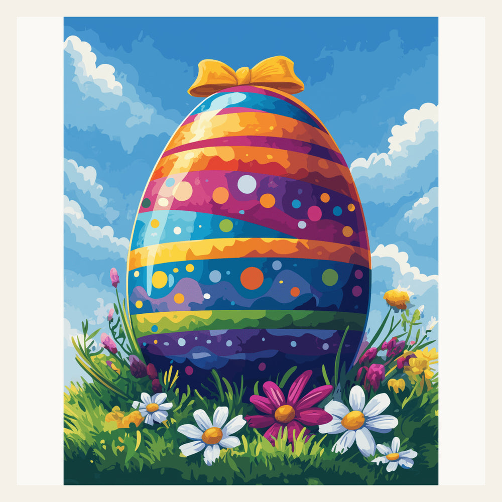 Colorful Easter finished paint by numbers artwork