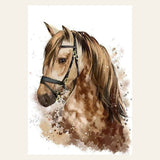 Brown Horse finished paint by numbers artwork