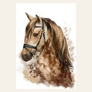 Brown Horse finished paint by numbers artwork