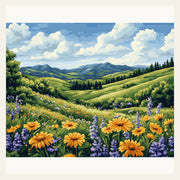 Fragrant Meadow finished paint by numbers artwork