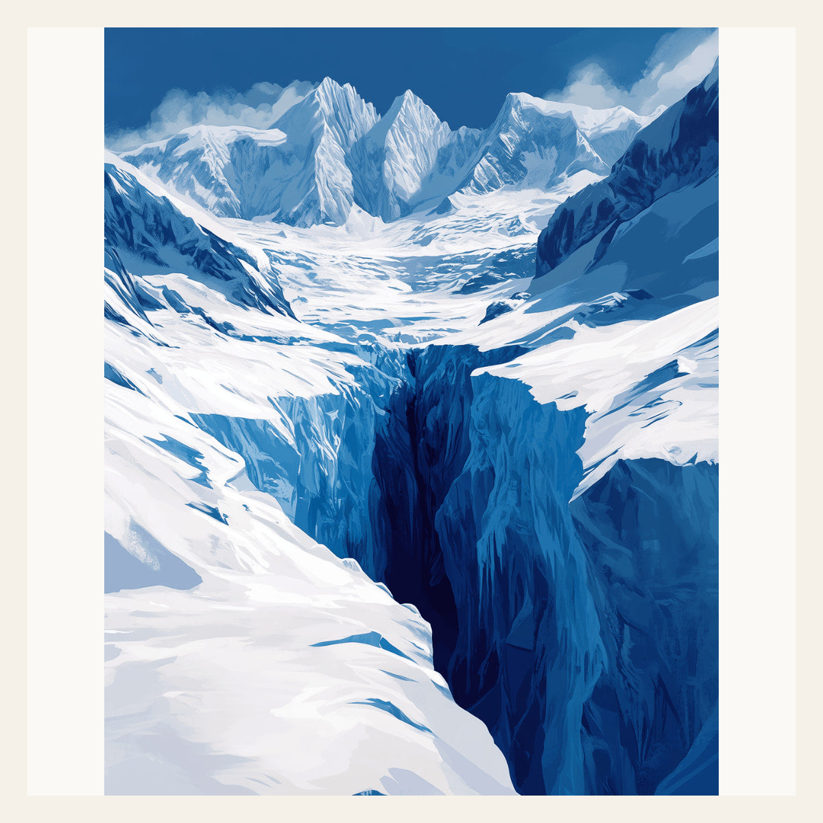 Glacial Crevasse finished paint by numbers artwork