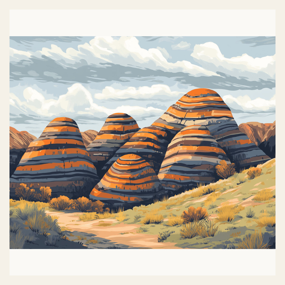 Bungle Bungle Range finished paint by numbers artwork