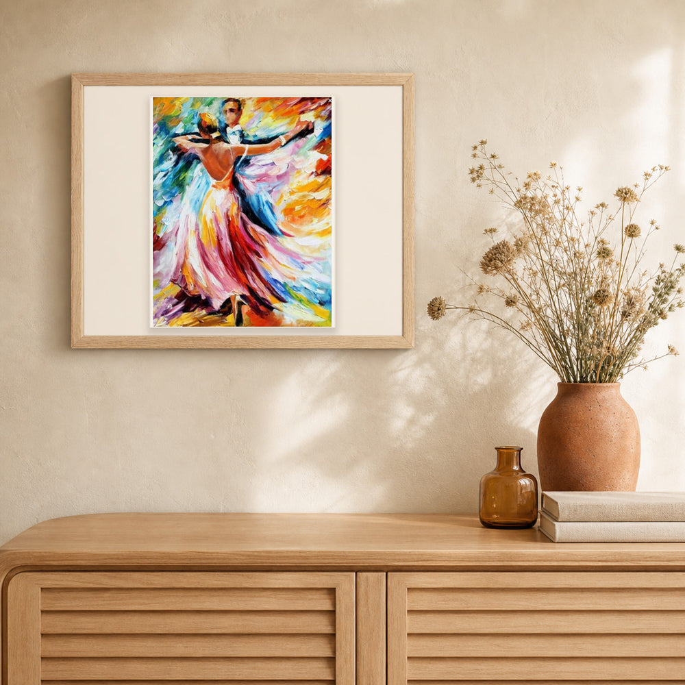 Ballroom Dancing artwork displayed in a warm interior
