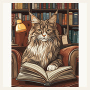 Library Whiskers finished paint by numbers artwork