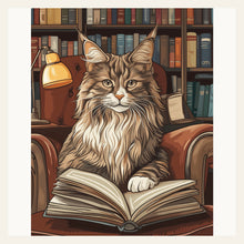 Library Whiskers finished paint by numbers artwork