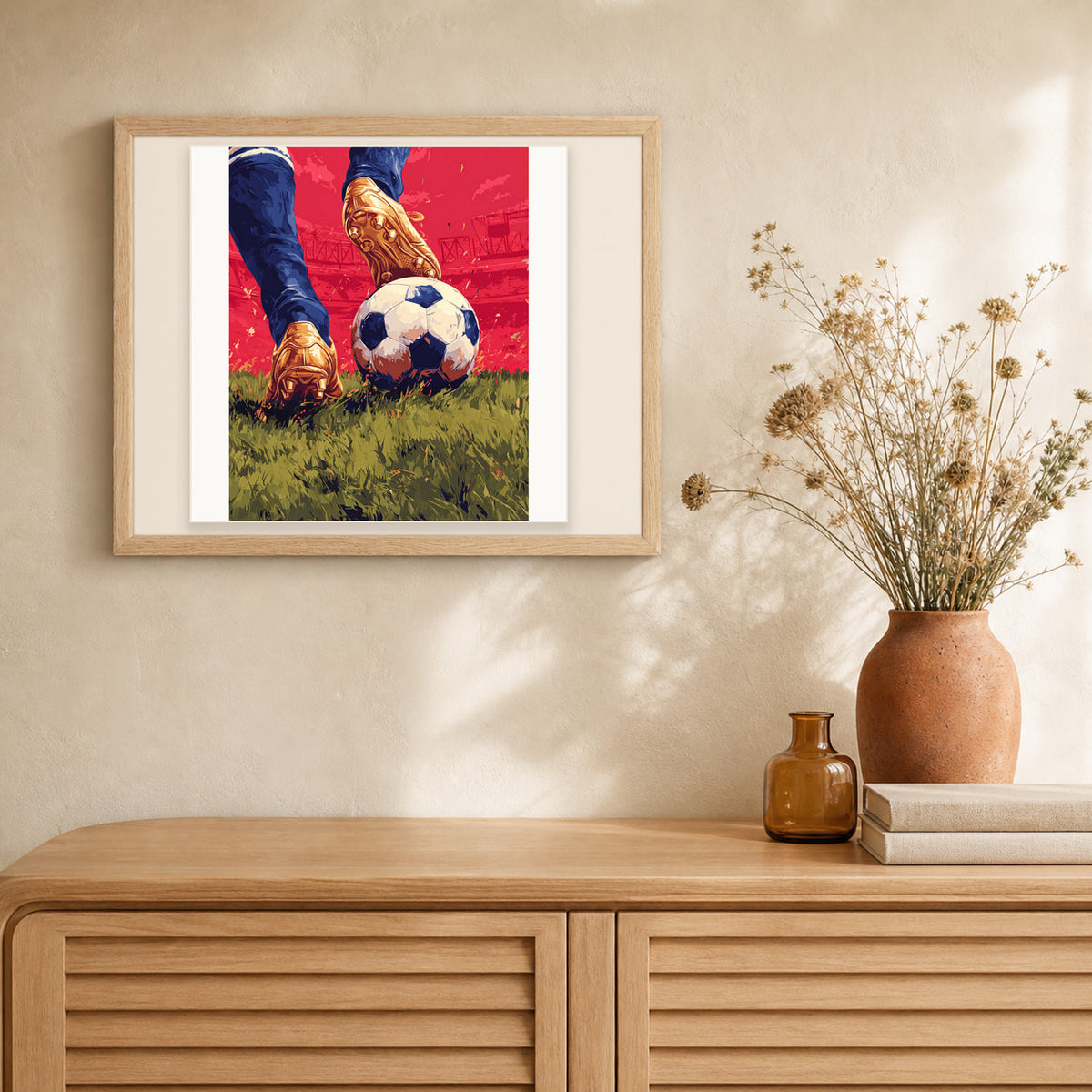 Dribble Focus artwork displayed in a warm interior