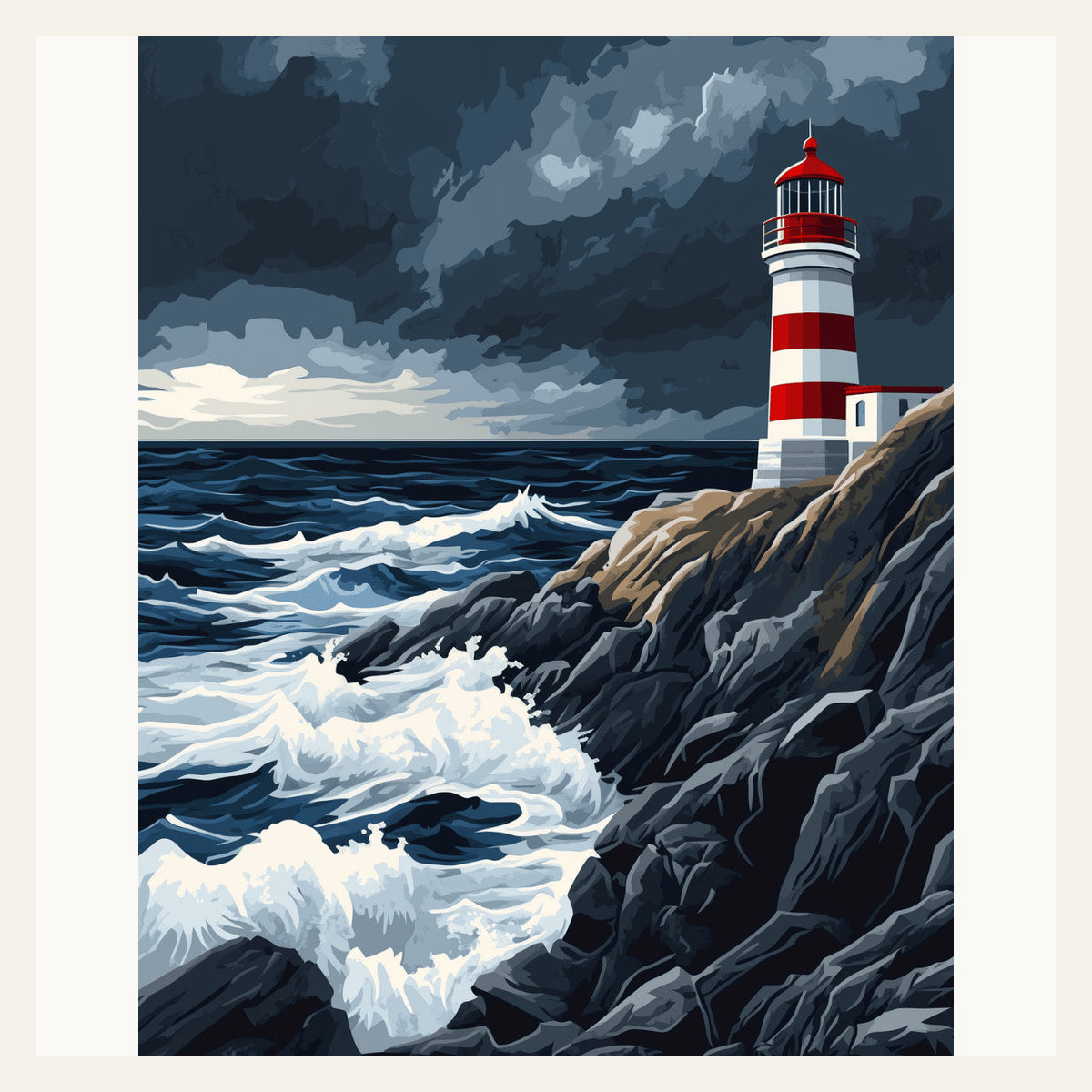 Bad Weather finished paint by numbers artwork
