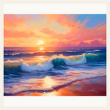 Sunset Surf finished paint by numbers artwork