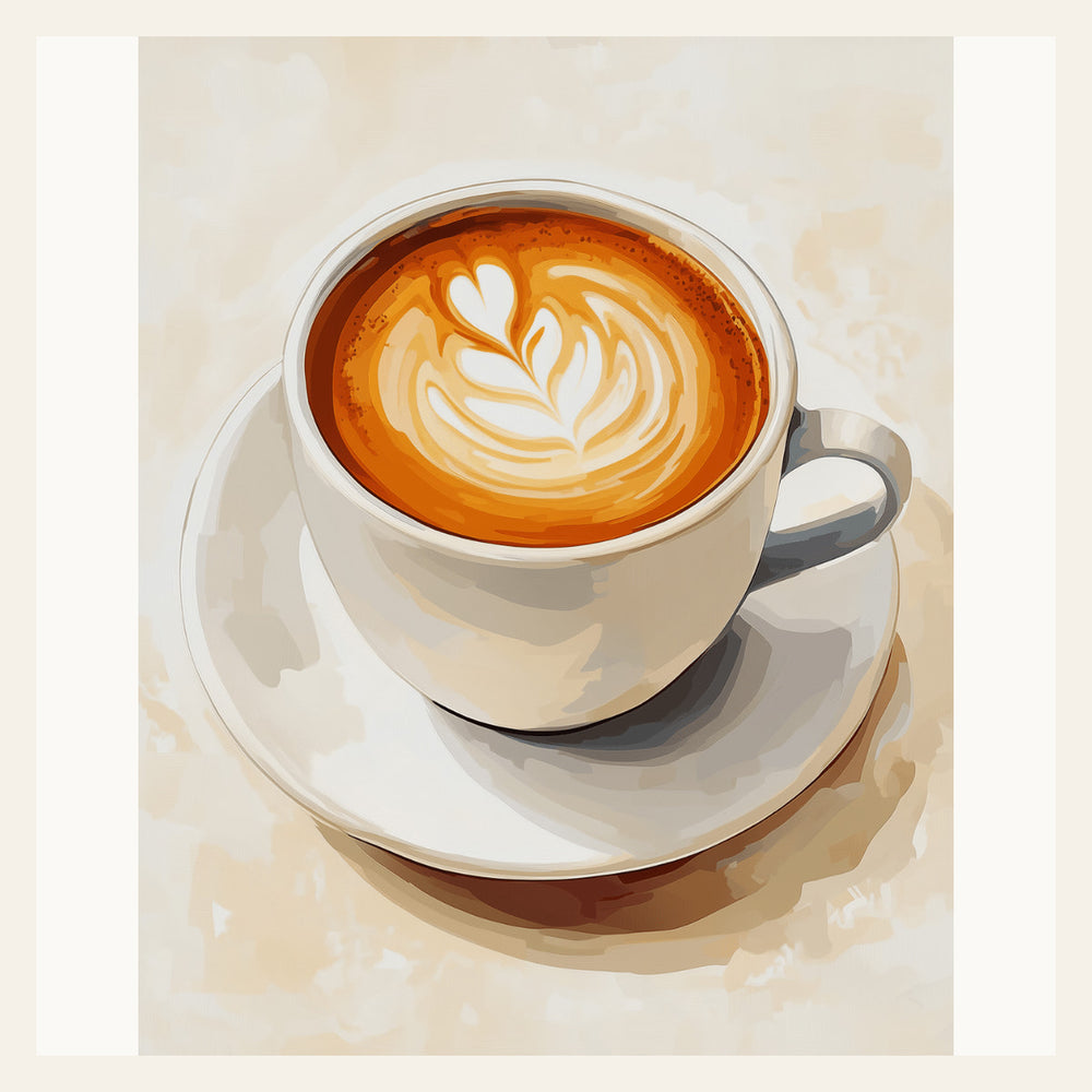 Cappuccino finished paint by numbers artwork