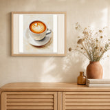 Cappuccino artwork displayed in a warm interior