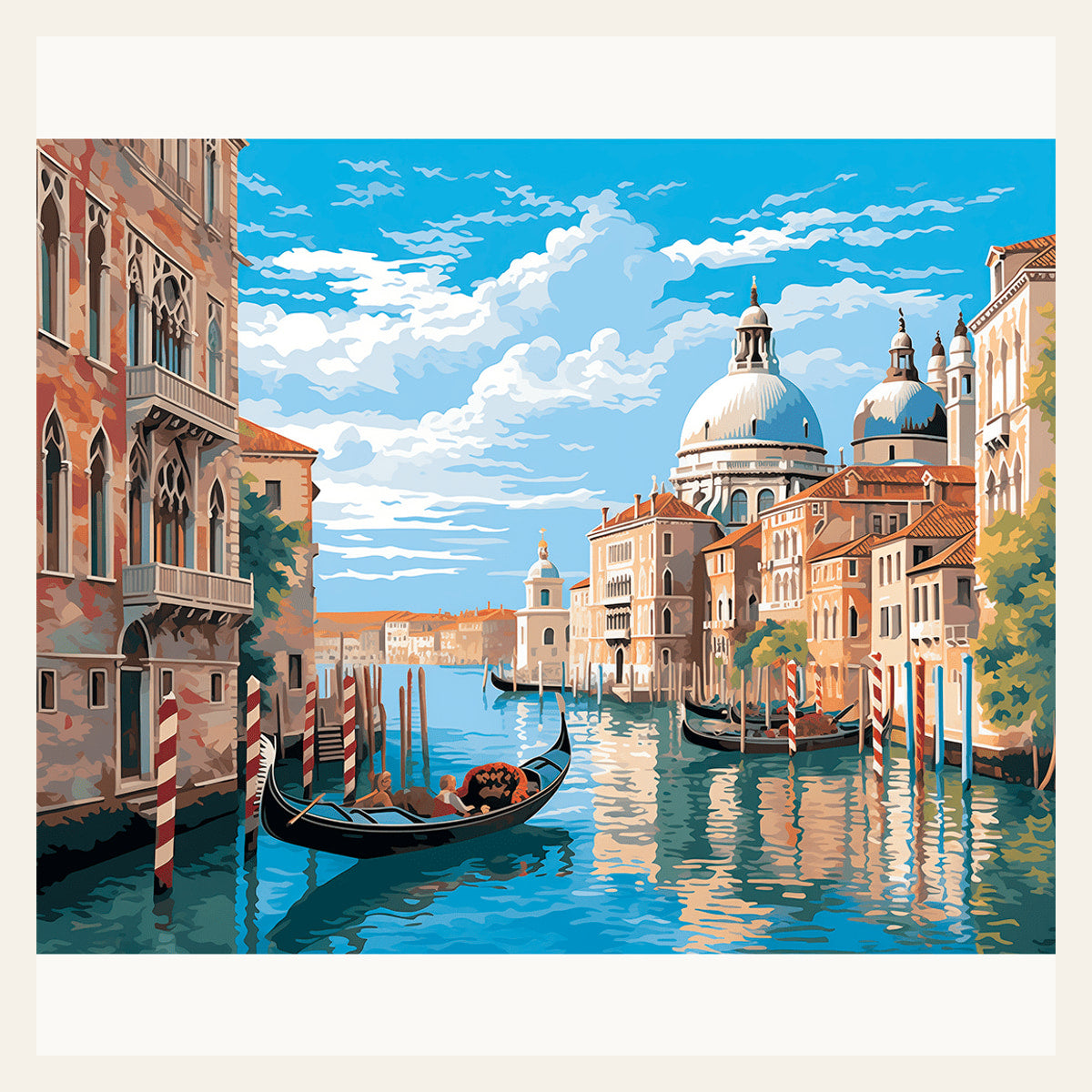 Venetian Canal finished paint by numbers artwork