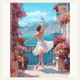 Ballet Balcony finished paint by numbers artwork