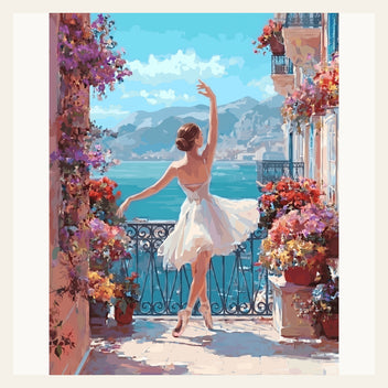 Ballet Balcony finished paint by numbers artwork