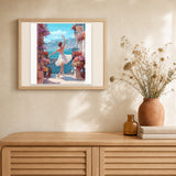 Ballet Balcony artwork displayed in a warm interior