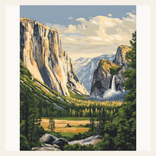 Yosemite Valley finished paint by numbers artwork
