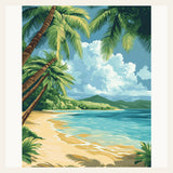 Tropical Coastline finished paint by numbers artwork
