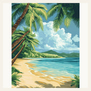 Tropical Coastline finished paint by numbers artwork