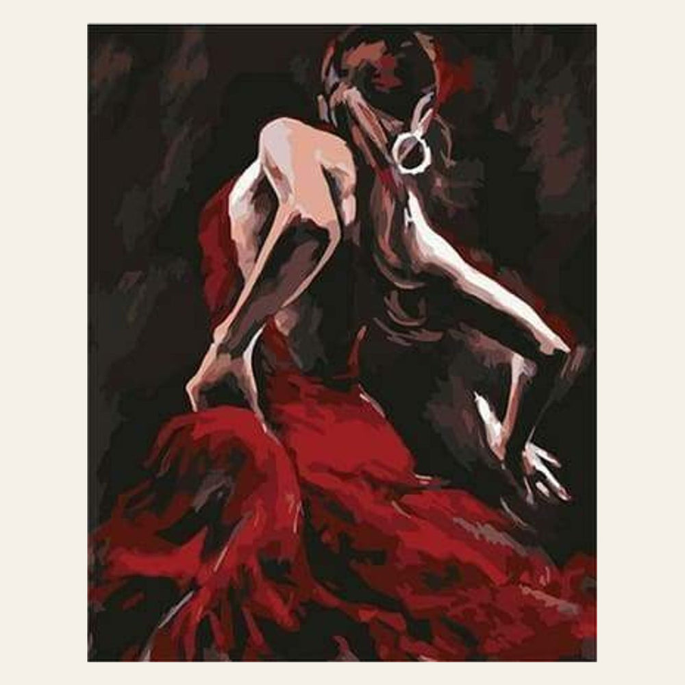 Flamenco Dancer finished paint by numbers artwork