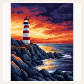 Blazing Sky Coast finished paint by numbers artwork